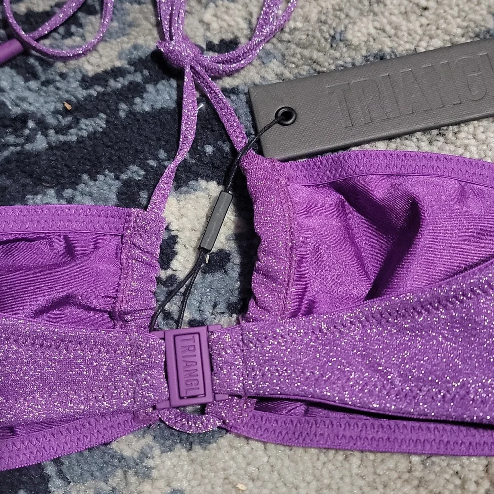triangl swimwear Shimmery Lavender Bandeau Bikini Top